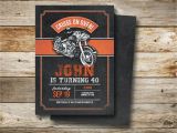 Harley Davidson Happy Birthday Banner Motorcycle Biker Birthday Invitation Vintage Motorcycle Etsy