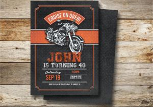 Harley Davidson Happy Birthday Banner Motorcycle Biker Birthday Invitation Vintage Motorcycle Etsy
