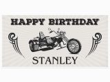 Harley Davidson Happy Birthday Banner Motorcycle Chopper Birthday Banner Party Backdrop Paper