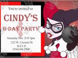 Harley Quinn Birthday Invitation Template Batman Harley Quinn Birthday Invites Invite Template Diy Print