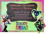 Harley Quinn Birthday Invitation Template Invitations Suicide Squad Birthday Party Pinterest