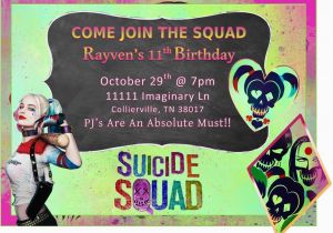 Harley Quinn Birthday Invitation Template Invitations Suicide Squad Birthday Party Pinterest