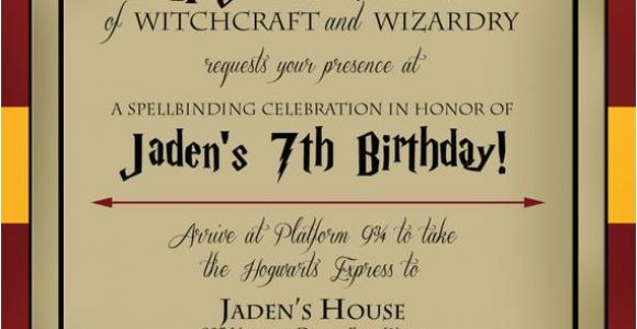 Harry Potter Birthday Invitation Cards Harry Potter Birthday Invitation by Lifeonpurpose On Etsy