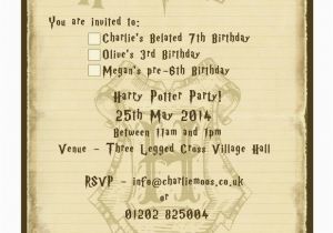 Harry Potter Birthday Invitation Cards Harry Potter Party Invitations Craftbnb