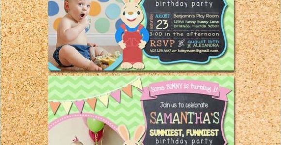 Harry the Bunny Birthday Invitations Harry the Bunny Baby First Tv Inspired Birthday by