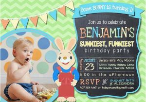 Harry the Bunny Birthday Invitations Harry the Bunny Baby First Tv Inspired Birthday Por