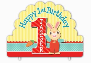 Harry the Bunny Birthday Invitations Harry the Bunny Personalized Happy 1st Birthday Cake