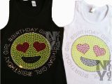 Hashtag for Birthday Girl Emoji Shirt Hashtag Birthday Girl Rhinestone Rhinestone