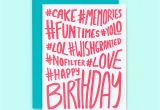 Hashtags for Birthday Girl Hashtag Birthday Card Hashtag Happy Birthday Fun Birthday