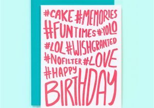 Hashtags for Birthday Girl Hashtag Birthday Card Hashtag Happy Birthday Fun Birthday