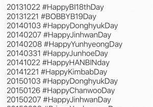 Hashtags for Birthday Girl Return On Twitter Quot Ikon Members 39 Birthday Hashtags 2013