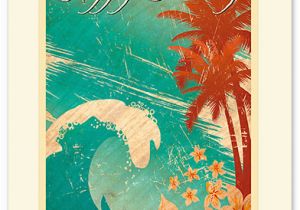 Hawaiian Birthday Card Greetings Hawaiian Premium Vintage Collectible Greeting Card Happy