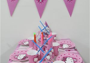 Hello Kitty 1st Birthday Decorations wholesale 1pack 45pcs Cartoon Hello Kitty Kids 1st