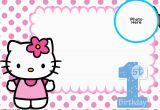Hello Kitty 1st Birthday Invitations Free Hello Kitty 1st Birthday Invitation Template Free