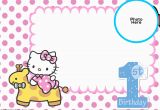 Hello Kitty 1st Birthday Invitations Free Hello Kitty 1st Birthday Invitation Template Free