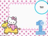 Hello Kitty 1st Birthday Invitations Free Hello Kitty 1st Birthday Invitation Template Free