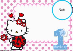 Hello Kitty 1st Birthday Invitations Free Hello Kitty 1st Birthday Invitation Template Free