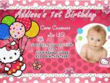 Hello Kitty 1st Birthday Invitations Hello Kitty Birthday Party Invitation 1st Custom Baby