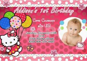 Hello Kitty 1st Birthday Invitations Hello Kitty Birthday Party Invitation 1st Custom Baby
