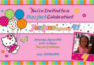 Hello Kitty Personalized Birthday Invitations Hello Kitty Photo Birthday Invitations Drevio