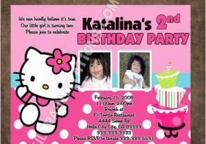 Hello Kitty Personalized Birthday Invitations Hello Kitty Photo Birthday Invitations Personalized Invites