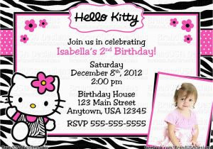 Hello Kitty Photo Birthday Invitations Hello Kitty Birthday Invitation Card Best Party Ideas