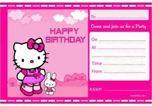 Hello Kitty Photo Birthday Invitations Hello Kitty Birthday Invitation Card Template Free Cool