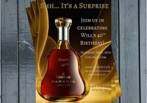 Hennessy Birthday Invitations Liquor themed Adult Birthday Invitation Liquor