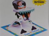 High Chair Decorations 1st Birthday Boy Paper Art Boys Blue 1st Birthday High Chair Party