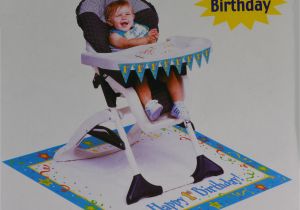 High Chair Decorations 1st Birthday Boy Paper Art Boys Blue 1st Birthday High Chair Party