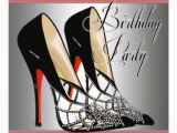 High Heel Birthday Decorations Silver Red Black High Heels Birthday Party Card Zazzle