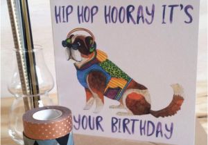 Hip Hop Birthday Cards Hip Hop Card Dj Birthday Card Dog Card by Laurakatedraws