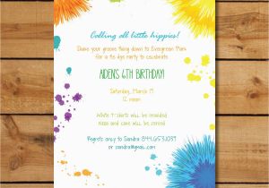 Hippie Birthday Invitations Hippie Birthday Party Invitations Tie Dye by Sugarhouseink