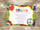 Hippie Birthday Invitations Hippie Invitation Invite Hippie Birthday Party Groovy