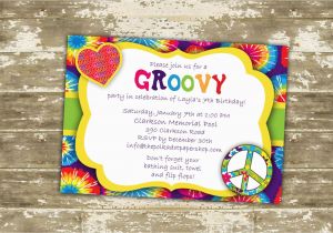 Hippie Birthday Invitations Hippie Invitation Invite Hippie Birthday Party Groovy