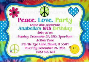 Hippie Birthday Invitations Hippie Party Invitations