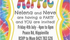Hippie Birthday Invitations Hippie Party Invite Invitation Custom Made Digital