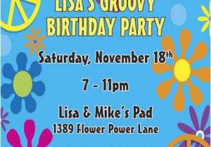 Hippie Birthday Invitations Hippie Retro Invitation