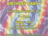 Hippie Birthday Invitations Hippie Tie Dye Invitation