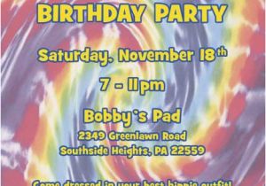 Hippie Birthday Invitations Hippie Tie Dye Invitation