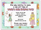 Hippie Invitations Birthday Party Hippie 60s 70s Retro Birthday Party Invitations Adult