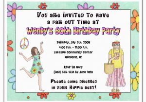 Hippie Invitations Birthday Party Hippie 60s 70s Retro Birthday Party Invitations Adult