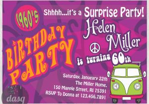 Hippie Invitations Birthday Party Hippie Birthday Party Invitations Hippy 60s themed