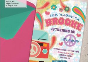 Hippie Invitations Birthday Party Hippie Chic Birthday Party Invitations Diy Groovy Party