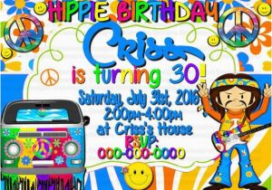 Hippie Invitations Birthday Party Hippie Invitation Invite Hippie Birthday by