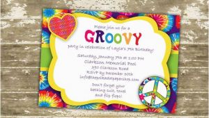Hippie Invitations Birthday Party Hippie Invitation Invite Hippie Birthday Party Groovy