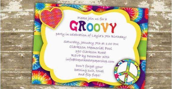 Hippie Invitations Birthday Party Hippie Invitation Invite Hippie Birthday Party Groovy