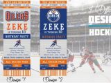 Hockey Ticket Birthday Invitations Edmonton Oilers Birthday Invitation Hockey Ticket