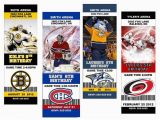 Hockey Ticket Birthday Invitations Nhl Hockey Custom Designed Birthday Party Ticket