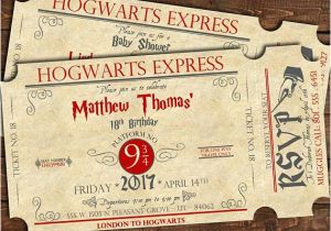 Hogwarts Birthday Invitation Template Harry Potter Birthday Train Ticket Invitation Harry Potter